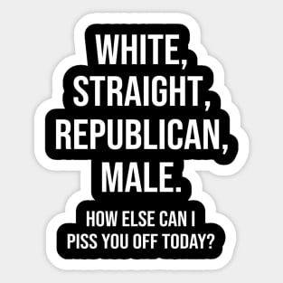 Republican White Straight Republican Sarcasm Sticker